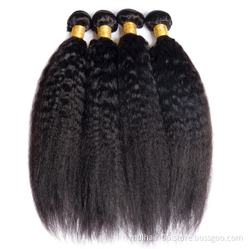 100% Cuticle Aligned Virgin Brazilian Yaki Straight Hair One Bundle Mink Brazilian Human Hair Extensions Kinky Straight